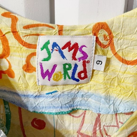 Sz 9 Vintage Dance Man Button Front Dress Hawaiian Jams World Crushed Rayon - Picture 8 of 10